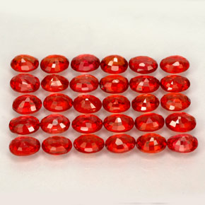 캐럿 천연 레드 오렌지 사파이어 보석, 타원형 컷, 4.1×3.3 mm, VVS-VS