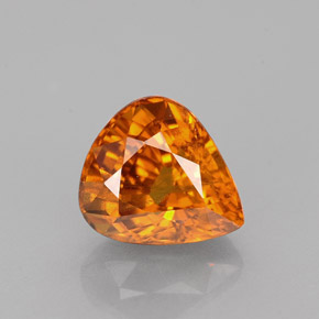 1.94캐럿 천연 옐로우 오렌지 사파이어, 배 모양, 7.8×7 mm, VS-SI