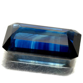 4.64캐럿 천연 블루 사파이어, 에메랄드 컷, 13.5×7.5 mm, VS