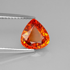 2.12캐럿 천연 만다린 오렌지 사파이어, 배 모양, 8.2×7.7 mm, VVS-VS