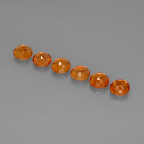 캐럿 천연 오렌지 사파이어 보석, 라운드 컷, 4.57 mm, VVS