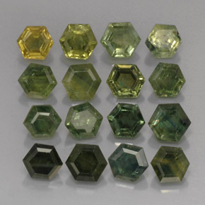 캐럿 천연 멀티 그린 사파이어 보석, 멋진 모양, 4.8×4.4 mm, VS-SI