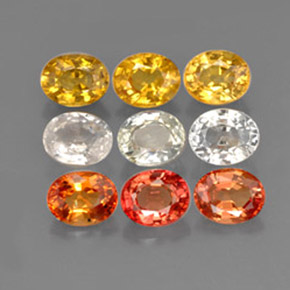 캐럿 천연 멀티컬러 사파이어 보석, 타원형 컷, 5×3.9 mm, VVS-VS