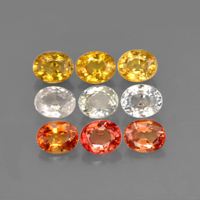 캐럿 천연 멀티컬러 사파이어 보석, 타원형 컷, 5×3.9 mm, VVS-VS