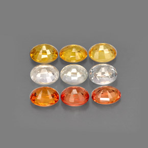 캐럿 천연 멀티컬러 사파이어 보석, 타원형 컷, 5×3.9 mm, VVS-VS