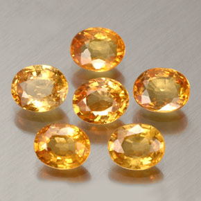 캐럿 천연 옐로우 오렌지 사파이어 보석, 타원형 컷, 5×4.1 mm, VVS-VS