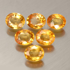 캐럿 천연 옐로우 오렌지 사파이어 보석, 타원형 컷, 5×4.1 mm, VVS-VS