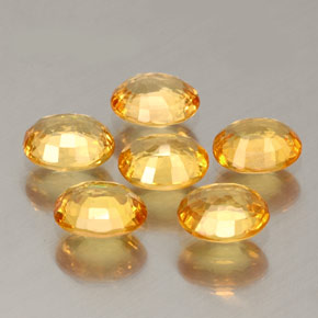 캐럿 천연 옐로우 오렌지 사파이어 보석, 타원형 컷, 5×4.1 mm, VVS-VS