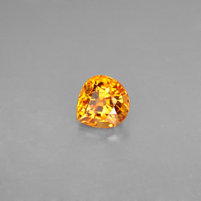 0.99캐럿 천연 옐로우 오렌지 사파이어, 배 모양, 5.9×5.6 mm, VVS-VS