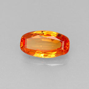 0.90캐럿 천연 골든 오렌지 사파이어, 쿠션 컷, 7.4×4.1 mm, VVS-VS