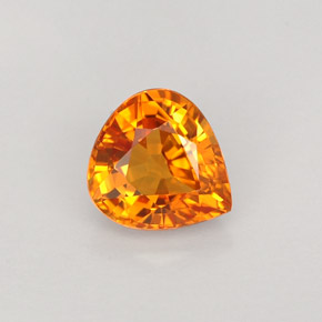 1.02캐럿 천연 골든 오렌지 사파이어, 배 모양, 6.2×5.8 mm, VS