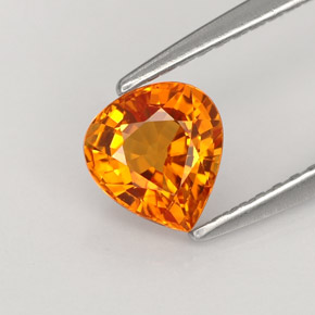 1.02캐럿 천연 골든 오렌지 사파이어, 배 모양, 6.2×5.8 mm, VS