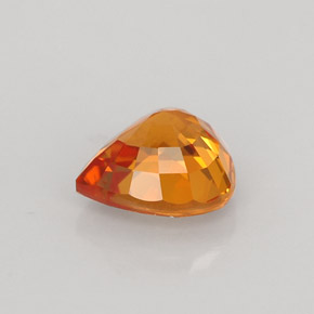 1.02캐럿 천연 골든 오렌지 사파이어, 배 모양, 6.2×5.8 mm, VS