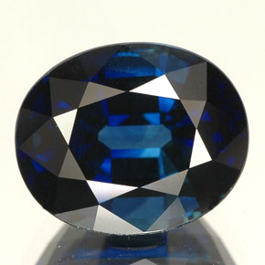 5.09캐럿 천연 블루 사파이어, 타원형 컷, 10.6×8.7 mm, IF