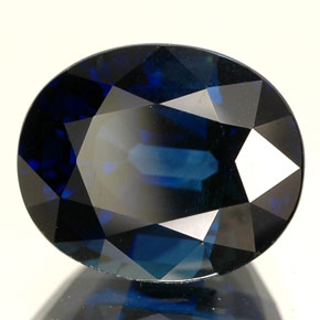 5.09캐럿 천연 블루 사파이어, 타원형 컷, 10.6×8.7 mm, IF