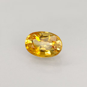 0.99캐럿 천연 골든 옐로우 사파이어, 타원형 컷, 7.1×4.8 mm, VVS