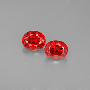 캐럿 천연 붉은빛 오렌지 사파이어 보석, 타원형 컷, 5.6×4.7 mm, VS