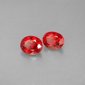 캐럿 천연 붉은빛 오렌지 사파이어 보석, 타원형 컷, 5.6×4.7 mm, VS