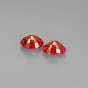 캐럿 천연 붉은빛 오렌지 사파이어 보석, 타원형 컷, 5.6×4.7 mm, VS