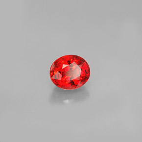 0.99캐럿 천연 레드 오렌지 사파이어, 타원형 컷, 5.9×5 mm, VS
