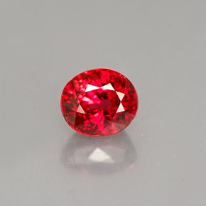 0.99캐럿 천연 레드 오렌지 사파이어, 타원형 컷, 5.6×4.9 mm, VS
