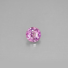 0.56캐럿 천연 핑크빛 퍼플 사파이어, 라운드 컷, 4.79 mm, VS-SI