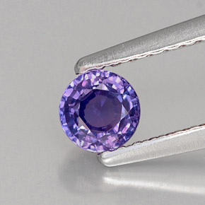0.40캐럿 천연 블루 바이올렛 사파이어, 라운드 컷, 4.19 mm, VVS-VS