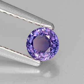 0.40캐럿 천연 블루 바이올렛 사파이어, 라운드 컷, 4.19 mm, VVS-VS