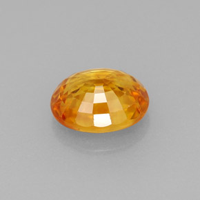 1.41캐럿 천연 옐로우 오렌지 사파이어, 타원형 컷, 7.2×6 mm, VS