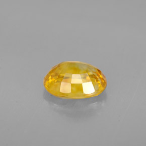 1.33캐럿 천연 골든 옐로우 사파이어, 타원형 컷, 7.2×5.6 mm, VVS-VS
