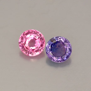 캐럿 천연 멀티컬러 사파이어 보석, 라운드 컷, 4.27 mm, VS