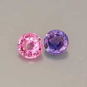 캐럿 천연 멀티컬러 사파이어 보석, 라운드 컷, 4.27 mm, VS
