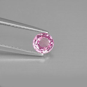 0.54캐럿 천연 바이올렛 핑크 사파이어, 라운드 컷, 4.88 mm, VS-SI