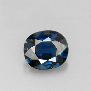 0.85캐럿 천연 블루 사파이어, 타원형 컷, 6.1×5.3 mm, VS