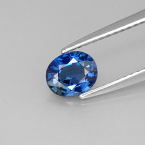 0.79캐럿 천연 블루 사파이어, 타원형 컷, 6.1×5.2 mm, VS