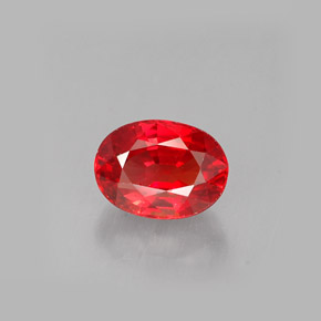1.14캐럿 천연 레드 오렌지 사파이어, 타원형 컷, 6.8×5 mm, VS