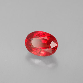 1.14캐럿 천연 레드 오렌지 사파이어, 타원형 컷, 6.8×5 mm, VS