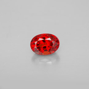 0.86캐럿 천연 붉은빛 오렌지 사파이어, 타원형 컷, 6.2×4.5 mm, VS