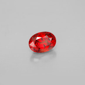 0.86캐럿 천연 붉은빛 오렌지 사파이어, 타원형 컷, 6.2×4.5 mm, VS