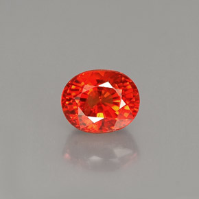 1.10캐럿 천연 만다린 오렌지 사파이어, 타원형 컷, 5.8×4.7 mm, VS-SI