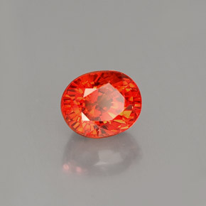1.10캐럿 천연 만다린 오렌지 사파이어, 타원형 컷, 5.8×4.7 mm, VS-SI