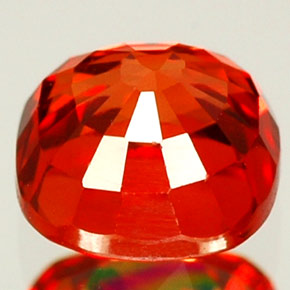 1.25캐럿 천연 만다린 오렌지 사파이어, 쿠션 컷, 5.6×5.6 mm, VVS-VS