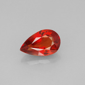 1.61캐럿 천연 레드 오렌지 사파이어, 배 모양, 9.1×5.7 mm, VS