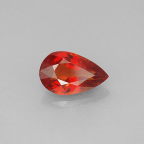 1.61캐럿 천연 레드 오렌지 사파이어, 배 모양, 9.1×5.7 mm, VS