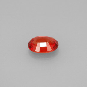 0.99캐럿 천연 레드 오렌지 사파이어, 타원형 컷, 6.8×5.3 mm, VVS-VS