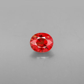 1.16캐럿 천연 레드 오렌지 사파이어, 타원형 컷, 6.4×5.4 mm, VS