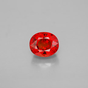 1.19캐럿 천연 만다린 오렌지 사파이어, 타원형 컷, 6.2×5.3 mm, VVS-VS