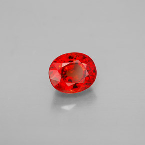 1.19캐럿 천연 만다린 오렌지 사파이어, 타원형 컷, 6.2×5.3 mm, VVS-VS