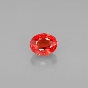 1.12캐럿 천연 레드 오렌지 사파이어, 타원형 컷, 6×4.9 mm, VVS-VS