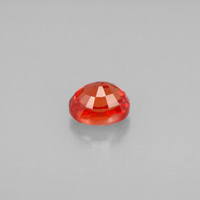 1.12캐럿 천연 레드 오렌지 사파이어, 타원형 컷, 6×4.9 mm, VVS-VS